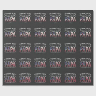 Papier Cadeau Mes personnes préférées m'appellent Papa Drapeau A