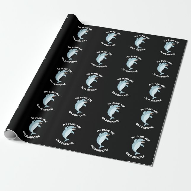 Papier Cadeau Mes Puns Sont Sur Le Marsouin Drôle Animal Pun Dar (Déroulé)