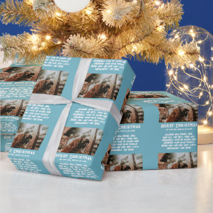 Papier Cadeau Message de Noël à typographie moderne avec photo p