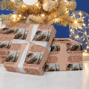 Papier Cadeau Message de Noël à typographie moderne avec photo p