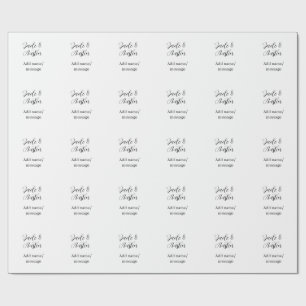Papier Cadeau message de nom de couple de mariage date romantiqu