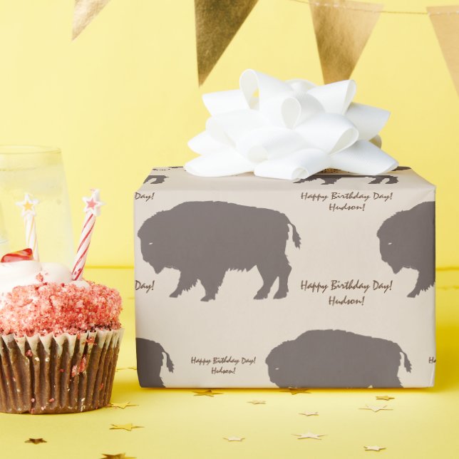 Papier Cadeau Message personnalisé Brown et beige Tan Russe Buff (Fête d'anniversaire)