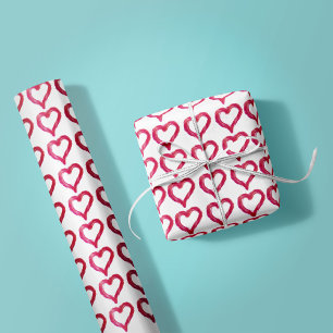 Papier Cadeau Messy - un coeur dessiné imparfaitement