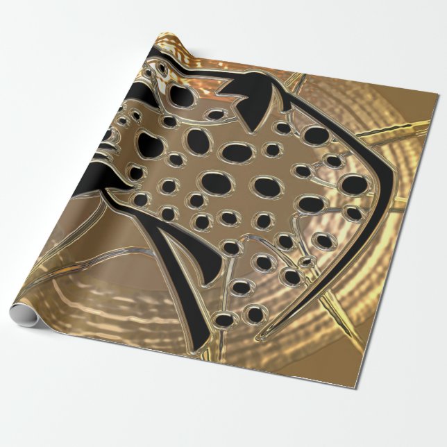 Papier Cadeau Métallizant brillant argent et verre noir cheatha (Déroulé)