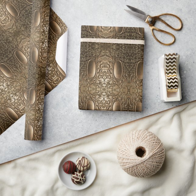 Papier Cadeau Métallo décoratif Antique Argent Élégant Chic (Artisanat)
