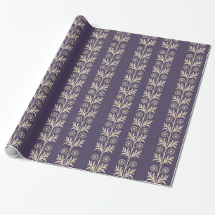 Papier Cadeau Météorite Purple Arts et artisanat Floral Stripe