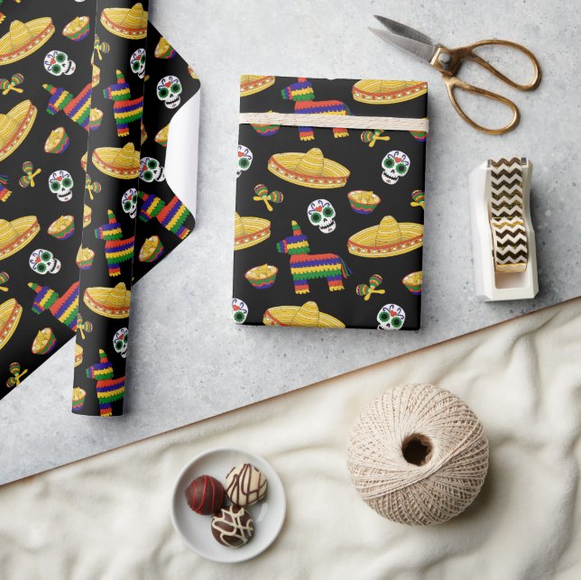 Papier Cadeau Mexican Fiesta & Día de Muertos Wrapping Paper (Artisanat)