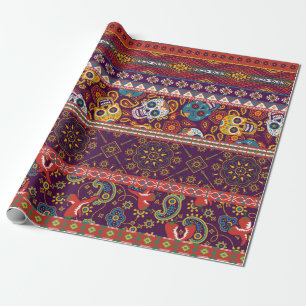 Papier Cadeau Mexican style traditional fabric patchwork abstrac