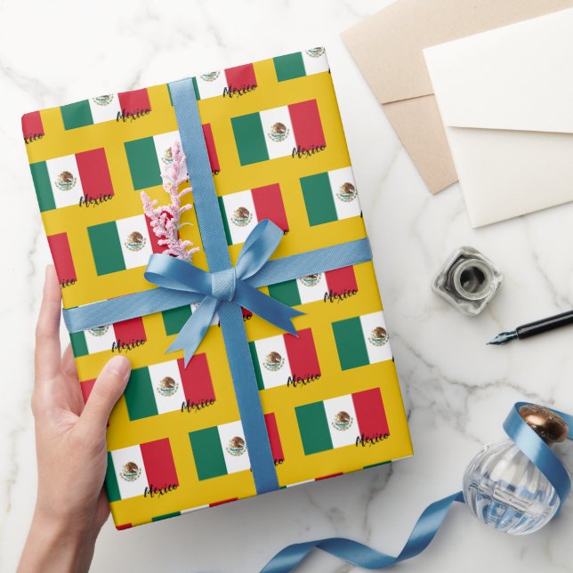 Papier Cadeau Mexique papier d'emballage, Drapeau mexicain patri (Cadeaux)