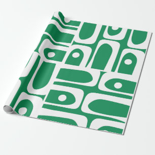 Papier Cadeau Mi-siècle moderne Kelly Green Piquet Motif