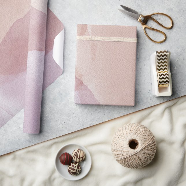 Papier Cadeau Mi-siècle moderne Motif Abstrait rose (Artisanat)