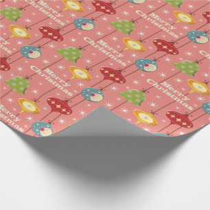 Papier Cadeau Mi-siècle Moderne Noël Baubles Envelopper le papie