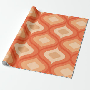 Papier Cadeau Mi-siècle moderne orange et beige