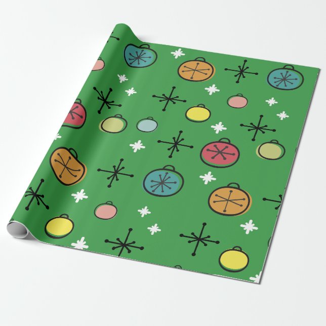 Papier Cadeau Mi-siècle Moderne Rétro (Déroulé)