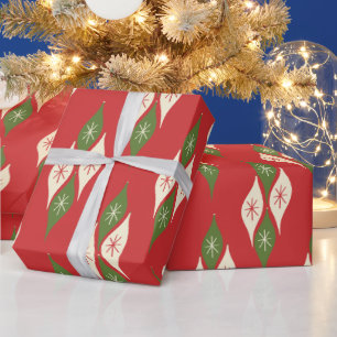 Papier Cadeau Mi-Siècle Rétro Vintage ornements de Noël