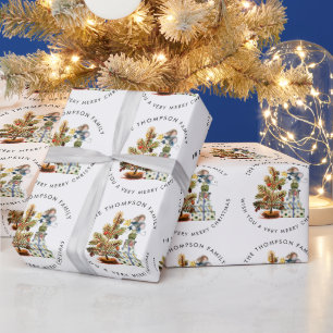 Papier Cadeau Mice Motif Joyeux sapin de Noël Nom