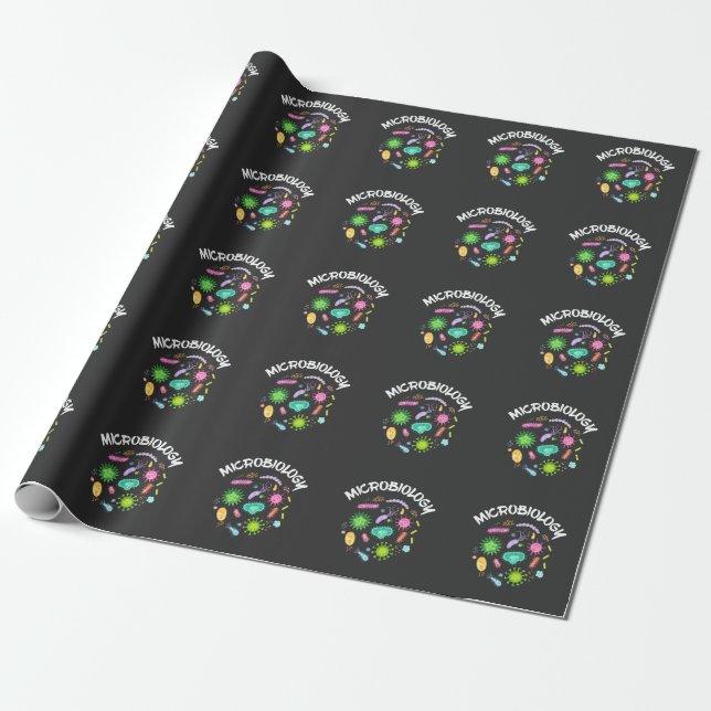 Papier Cadeau Microbiologie Scientifique Microscope à bactéries (Déroulé)