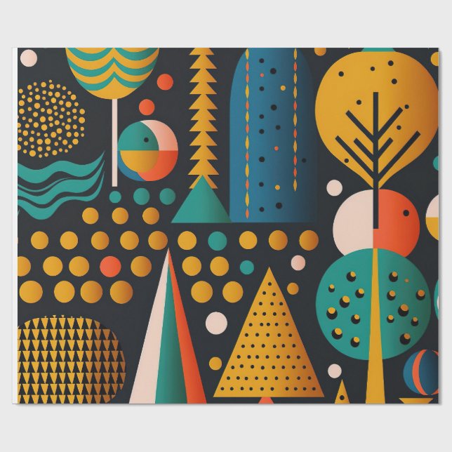 Papier Cadeau Mid-Century  Abstract Geometric Wrapping paper (Plat)