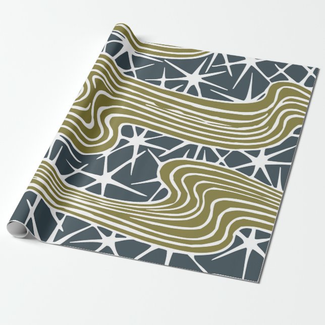 Papier Cadeau Mid century abstract Illustration moderne - Beauti (Déroulé)