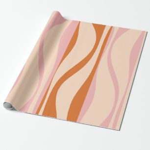 Papier Cadeau Mid Century Lounge Moderne Ogee Pink Retro Motif