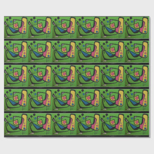 Papier Cadeau 'Mid Century Modern Abstrait num 4' sur un