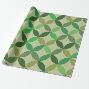 Papier Cadeau Mid siècle moderne géométrique Cercles verts Motif