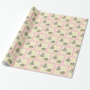 Papier Cadeau Miel abeilles et peigne de miel Baby shower ou ann