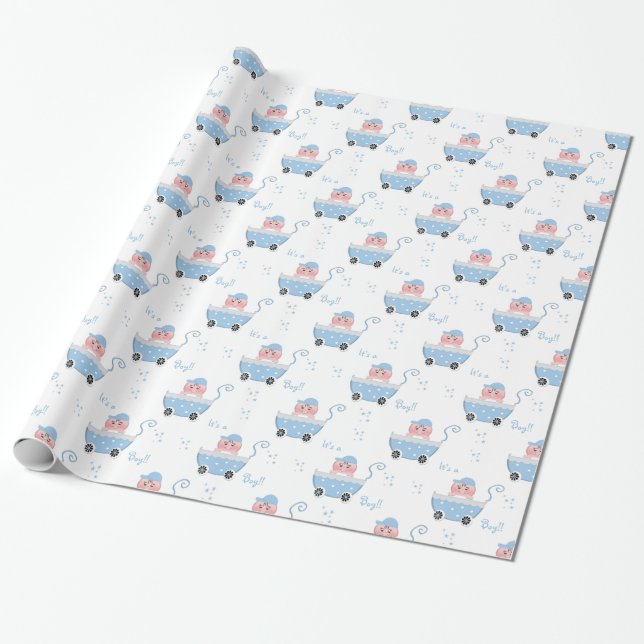Papier Cadeau Mignon c'est un papier d'emballage de baby shower (Déroulé)