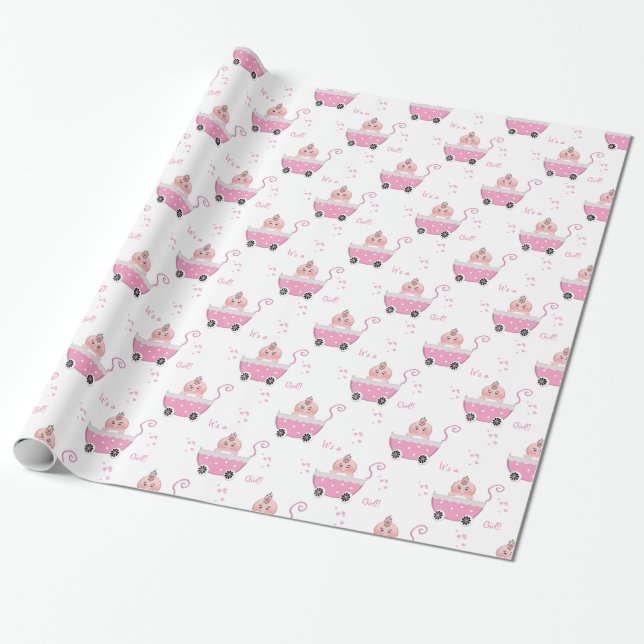 Papier Cadeau Mignon c'est un papier d'emballage de baby shower (Déroulé)