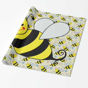 Papier Cadeau Mignon gaffez l'abeille avec le motif