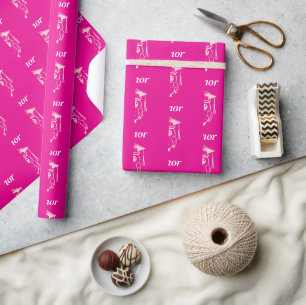 Papier Cadeau Mignon motif de hibou gradué rose