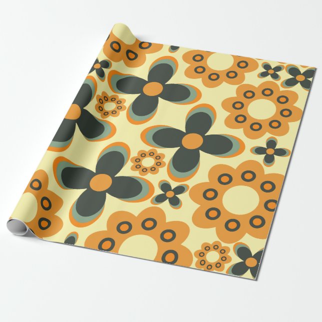 Papier Cadeau mignon motif pétale de fleur 5 (Déroulé)