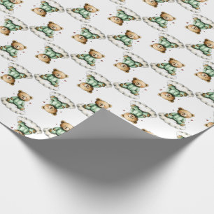 Papier Cadeau Mignon ours en peluche sur un nuage duveteux en py