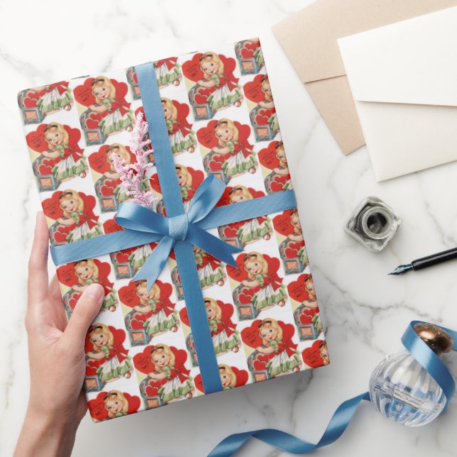 Papier Cadeau mignon rétro vintage Valentine (Cadeaux)