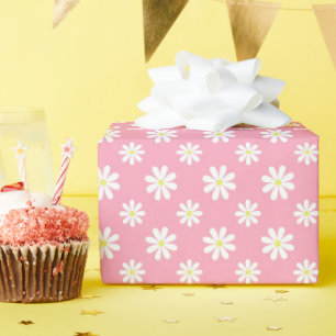 Papier Cadeau Mignonette Rose Daisers Motif Floral