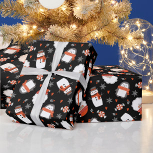 Papier Cadeau Mignonne bonhomme de neige de Noël