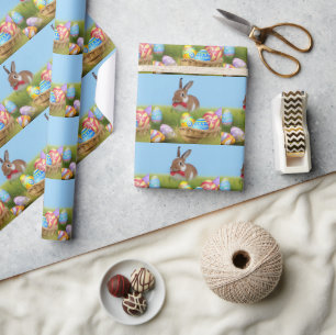 Papier Cadeau Mignonne Bunnyfor Pâques pour une humeur positive