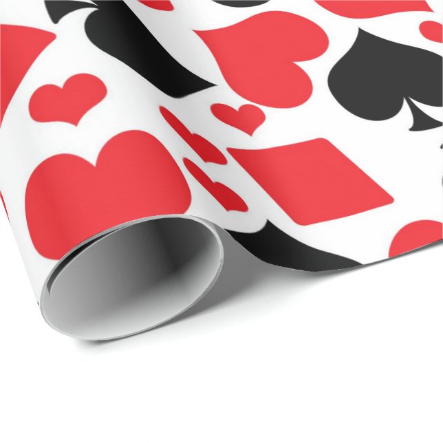 Papier Cadeau Mignonne carte couleur motif casino partie (Coin rond)