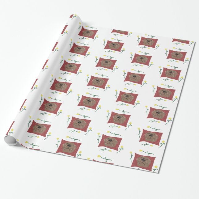 Papier Cadeau Mignonne chien endormi (Déroulé)