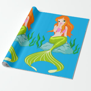 Papier Cadeau Mignonne fille sirène