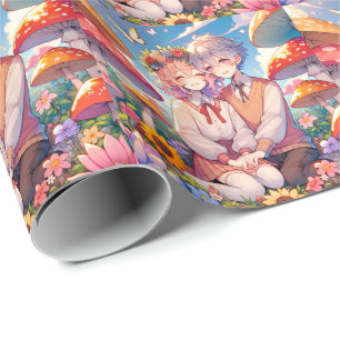 Papier Cadeau Mignonne mignon Anime Couple Whimsical Romantic