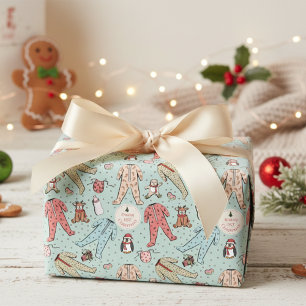 Papier Cadeau Mignonne Mint Green Baby's First Christmas Custom