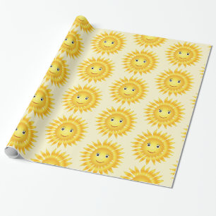 Papier Cadeau Mignons visages du soleil