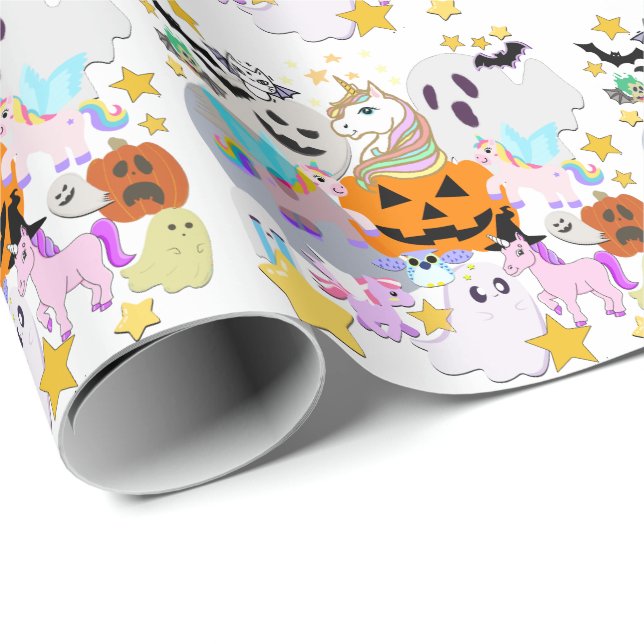 Papier Cadeau Mikitiez ghost manga anime halloween monster fête (Coin rond)