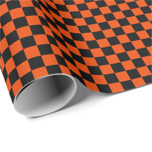 Papier Cadeau Milieu noir et orange vif
