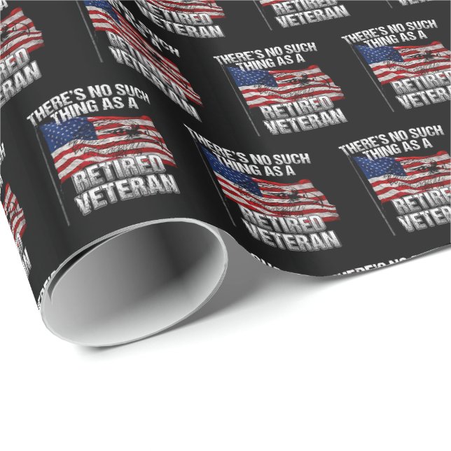 Papier Cadeau Militaire - Ce n'est pas un vétéran à la retraite (Coin rond)