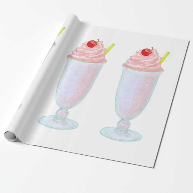 Papier Cadeau milk-shake glacé (Déroulé)