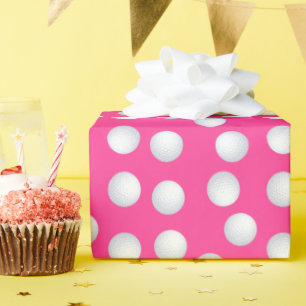 Papier Cadeau Mini Golf Balls Anniversaire Fête Enfants Rose