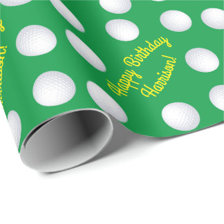 Papier Cadeau Mini Golf Balls Anniversaire Fête Enfants Sports