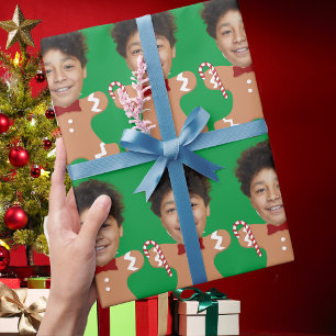 Papier Cadeau Mini-photos personnalisées en face de Noël